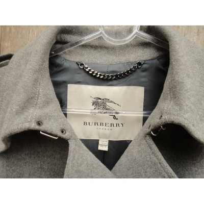 Pre-owned Burberry Wool Trench Coat In Grey