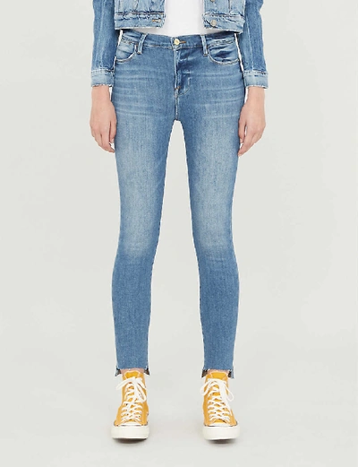 Shop Frame Le High Skinny High-rise Skinny Jeans In Westway (blue)