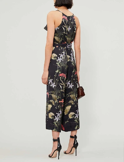 Shop Ted Baker Highland Satin-crepe Jumpsuit In Black