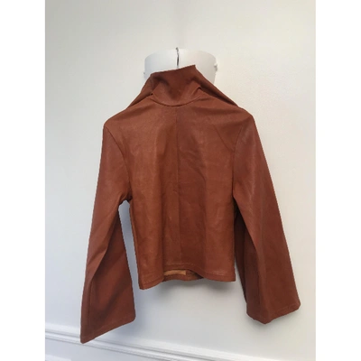 Pre-owned Y/project Leather Top In Brown