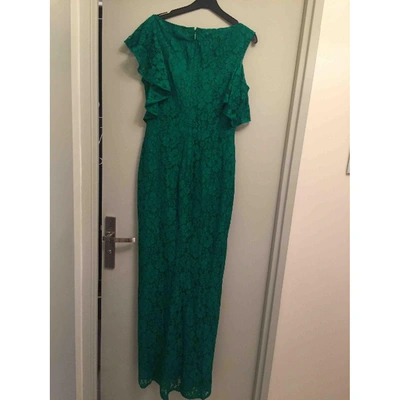 Pre-owned Carolina Herrera Lace Maxi Dress In Green