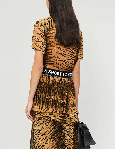 Shop The Kooples Sport Sheer Tiger Print Chiffon Shirt In Brw19