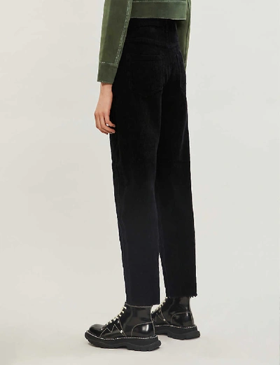 Whistles Omens  High-waist Corduroy Barrel Jeans In Black