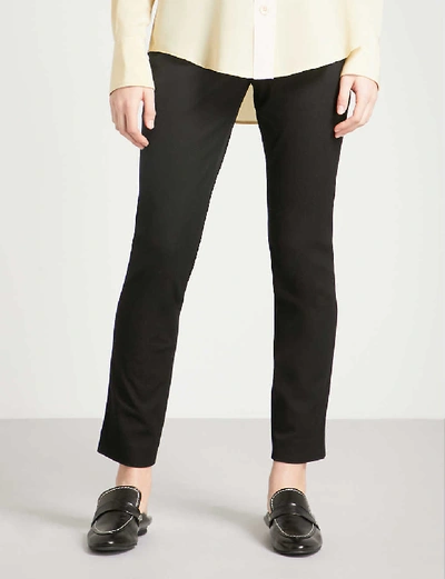 Shop Joseph Women's Black Eliston Stretch-gabardine Trousers