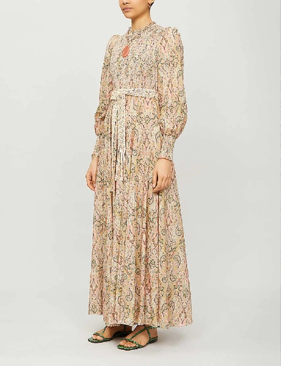 Shop Zimmermann Freja Paisley-pattern Cotton Maxi Dress In N