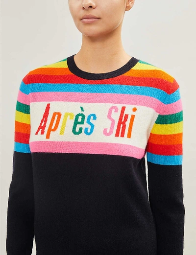 Shop Chinti & Parker Après Ski Slogan-print Cashmere Jumper In Navy Multi