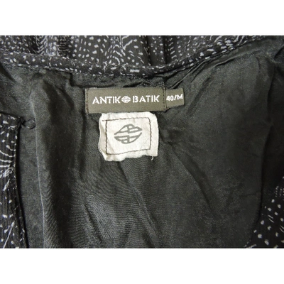 Pre-owned Antik Batik Silk Mid-length Dress In Black