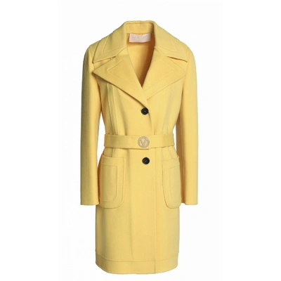 Pre-owned Valentino Cashmere Peacoat In Yellow