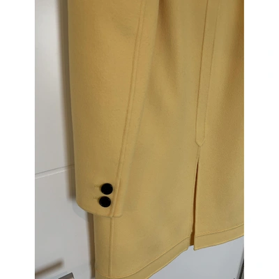 Pre-owned Valentino Cashmere Peacoat In Yellow