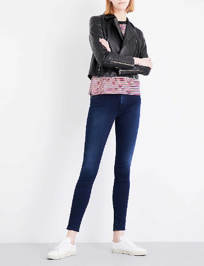 7 For All Mankind Womens Slim Illusion Luxe Slim Illusion Super-skinny High-rise Jeans In Slim Illusion Luxe (blue)