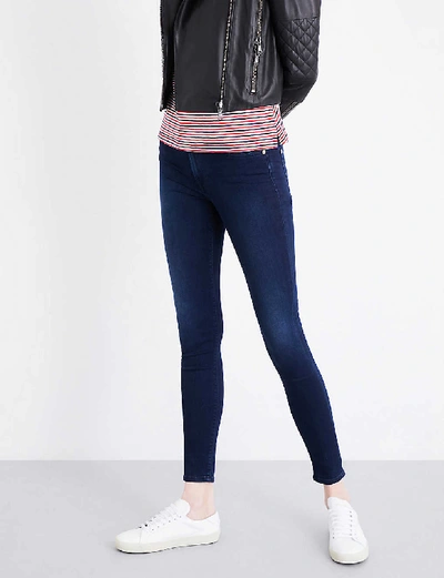 7 For All Mankind Womens Slim Illusion Luxe Slim Illusion Super-skinny High-rise Jeans In Slim Illusion Luxe (blue)