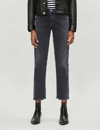 Shop Citizens Of Humanity Emerson Boyfriend-fit Mid-rise Jeans In Monochrome