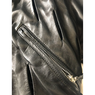 Pre-owned Versace Black Leather Leather Jacket