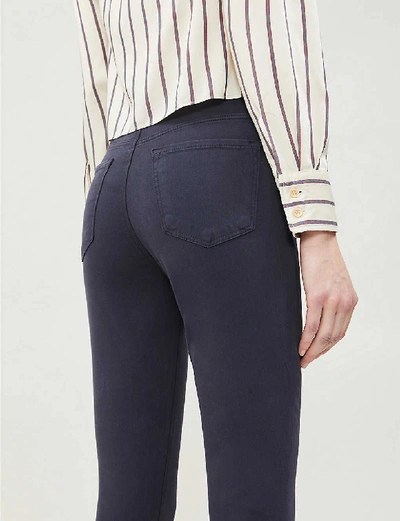 Shop J Brand Alana High-rise Skinny Cropped Jeans In Rugby Blue