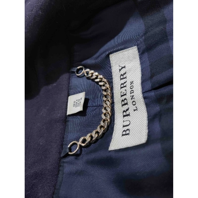 Pre-owned Burberry Wool Jacket In Navy