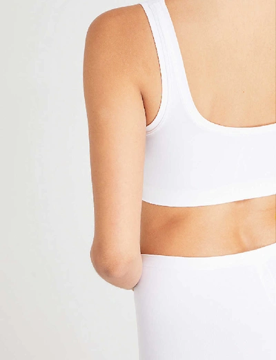 Shop Hanro Women's White Touch Feeling Stretch-jersey Crop Top