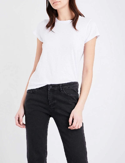 Shop Rag & Bone Womens Bright White Round Neck Cotton-jersey T-shirt