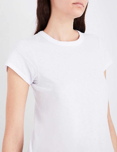 Shop Rag & Bone Women's Bright White Round Neck Cotton-jersey T-shirt