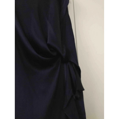 Pre-owned P.a.r.o.s.h Silk Mid-length Dress In Blue