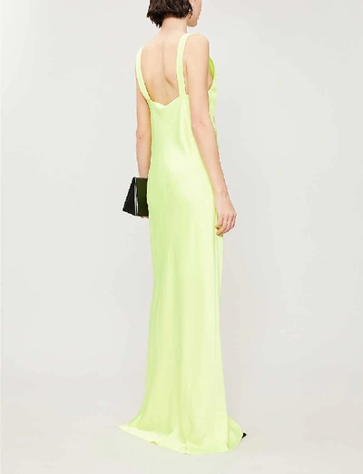 Shop Helmut Lang V-neck Satin Maxi Dress