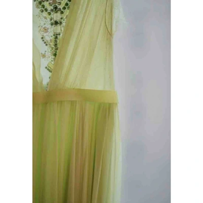 Pre-owned Jenny Packham Lace Maxi Dress In Green