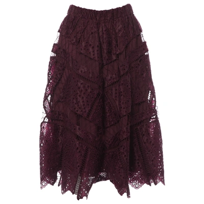Pre-owned Zimmermann Silk Mid-length Skirt In Purple