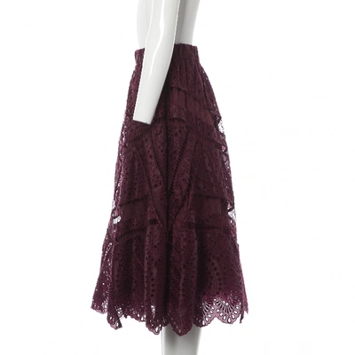 Pre-owned Zimmermann Silk Mid-length Skirt In Purple