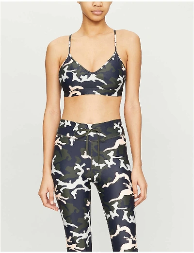 Shop The Upside Andie Camouflage-print Sports-jersey Bra In Camo/multi