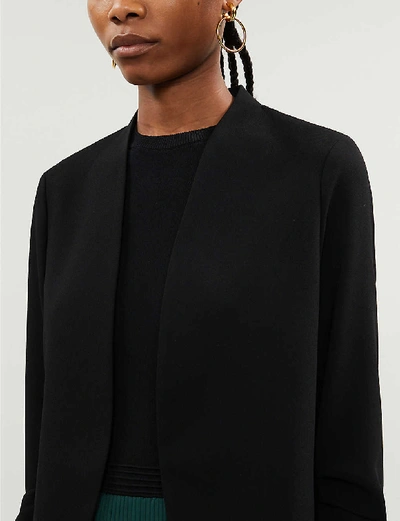 Shop Ted Baker Womens Black Cropped-sleeve Crepe Jacket