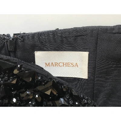 Pre-owned Marchesa Silk Maxi Dress In Black