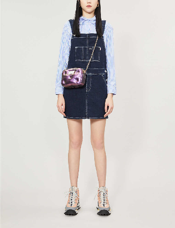blue dungaree dress