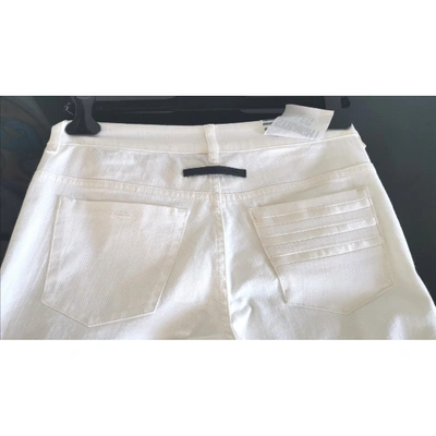 Pre-owned Jean Paul Gaultier White Cotton - Elasthane Jeans