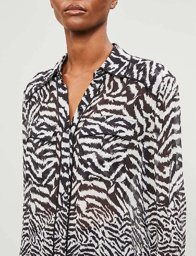 Shop Allsaints Esther Zebra-print Chiffon Shirt