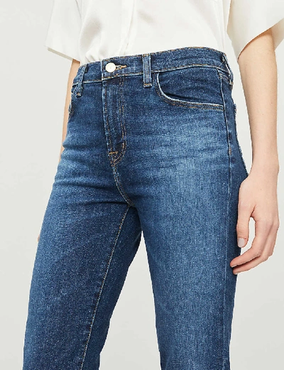 Shop J Brand Ruby Cropped High-rise Cigarette Jeans In Arcade