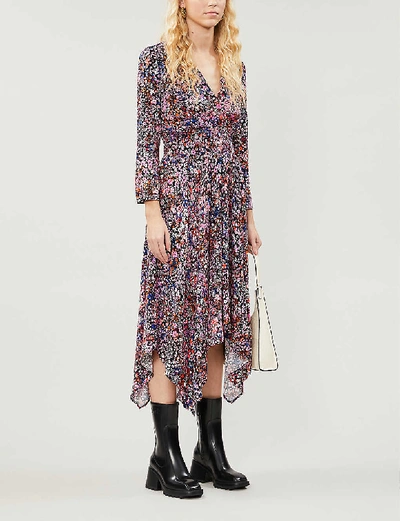 Shop Maje Rayemi Floral-print Woven Midi Dress