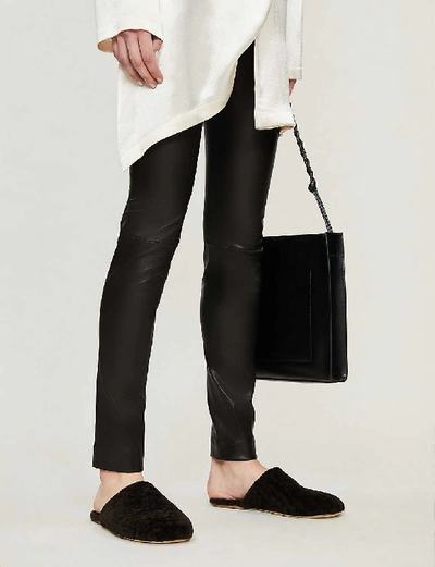 Shop The Row Moto High-rise Leather Skinny Trousers