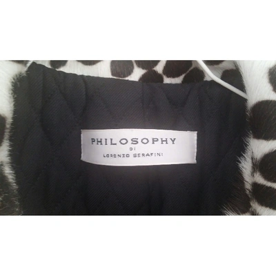Pre-owned Philosophy Di Lorenzo Serafini Leather Coat In Beige