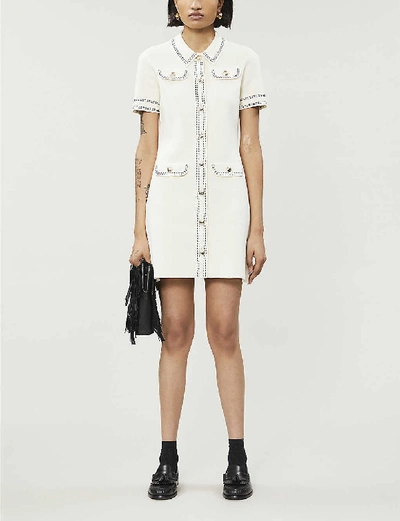 Rosie Cotton knit Mini Dress In Ecru