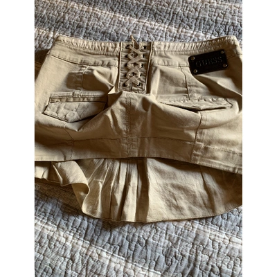 Pre-owned Guess Mini Skirt In Beige