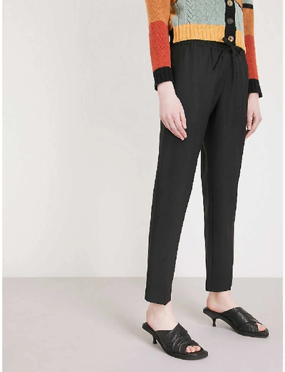 Shop Joseph Lound Relaxed-fit Cropped Woven Trousers In Black