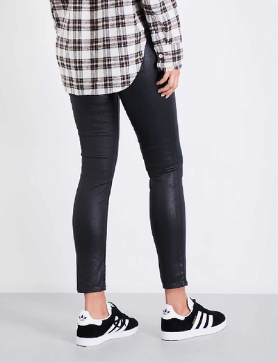 Shop Ag Womens Leatherette Super Black Legging Ankle Leather-look Super-skinny Mid-rise Jeans 29