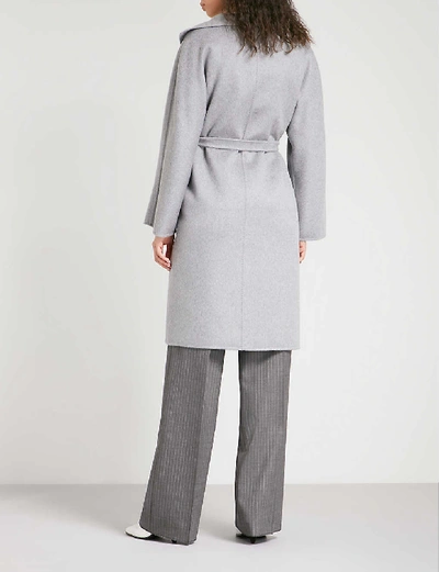 Shop Max Mara Womens Grey Lilia Belted Cashmere Coat 14