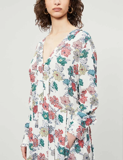 Shop Zadig & Voltaire Roux Floral-print Crepe Midi Dress In Ecru