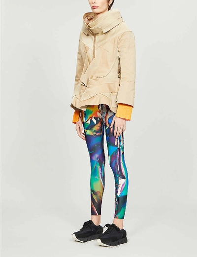 Shop Junya Watanabe Graphic-print Stretch-jersey Leggings In Hologram