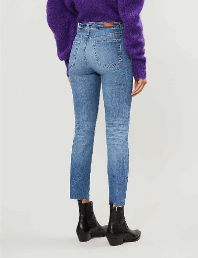 Shop Ag Isabelle Straight-leg High-rise Stretch-denim Jeans In Blue