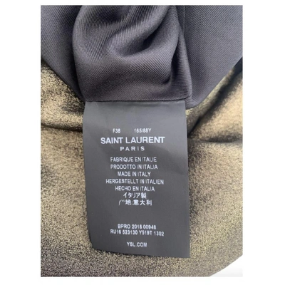 Pre-owned Saint Laurent Silk Mini Dress In Gold