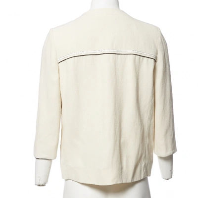 Pre-owned Fendi Linen Short Vest In Ecru