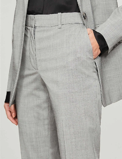 Shop Joseph Coleman Wool-blend Trousers In Steel