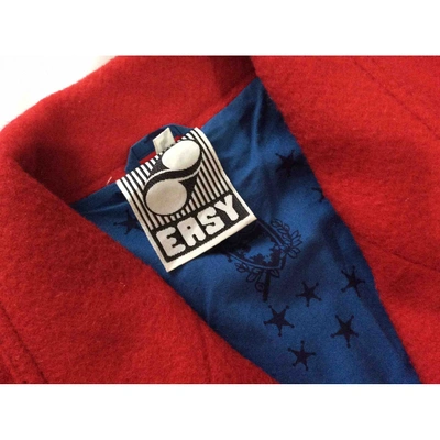 Pre-owned Easy Peasy Wool Coat In Red