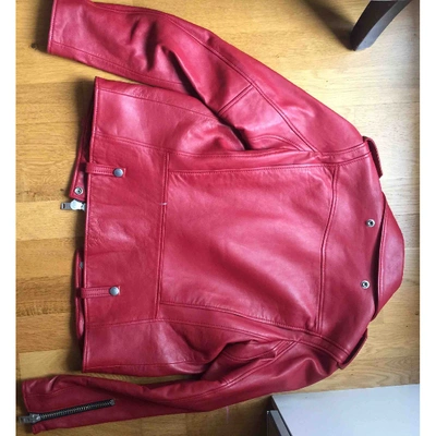Pre-owned Coach Red Leather Leather Jacket